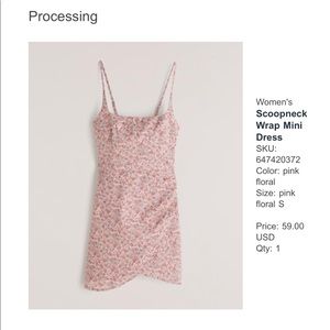 ABERCROMBIE pink floral wrap dress